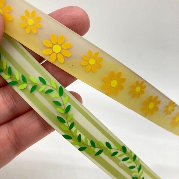 New Lot 2 Swap by Beehive Belt Band Wrap Bracelet Y2K Green Yellow Silver Tone - Picture 5 of 6